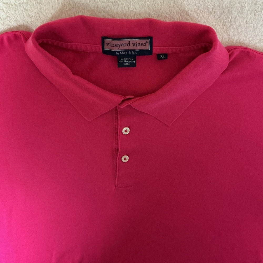 Vineyard Vines Polo Shirt Mens XL Pink Mercerized Cotton Short Sleeve Preppy